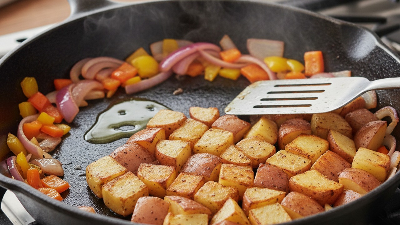 Cook the aromatics and potatoes