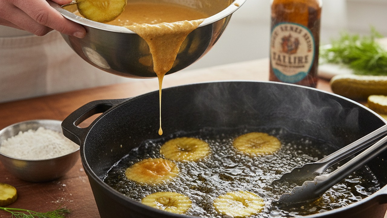 Batter and fry the pickles