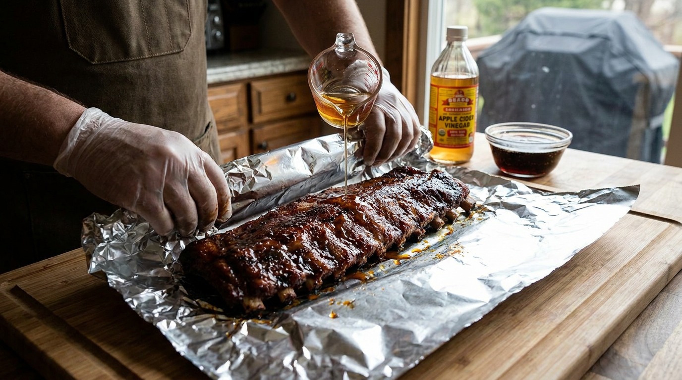 Wrap and continue cooking (Texas crutch)