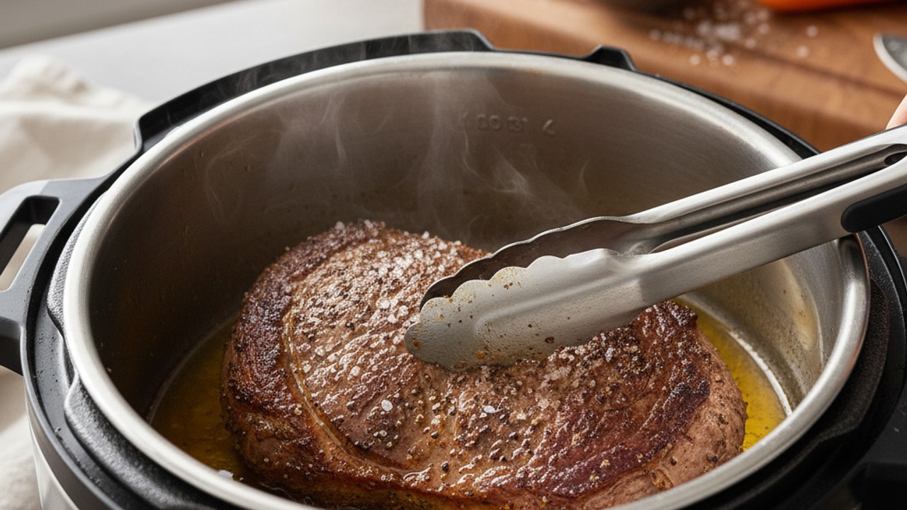 Season and sear the roast