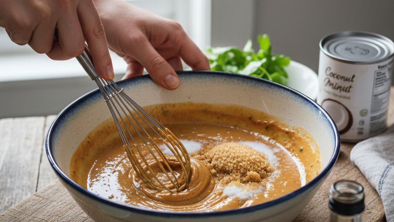 Make the peanut satay sauce