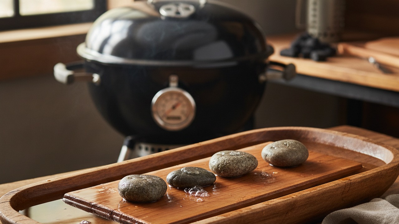 Soak the cedar plank and preheat the grill