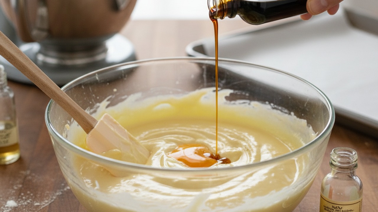 Add egg and extracts