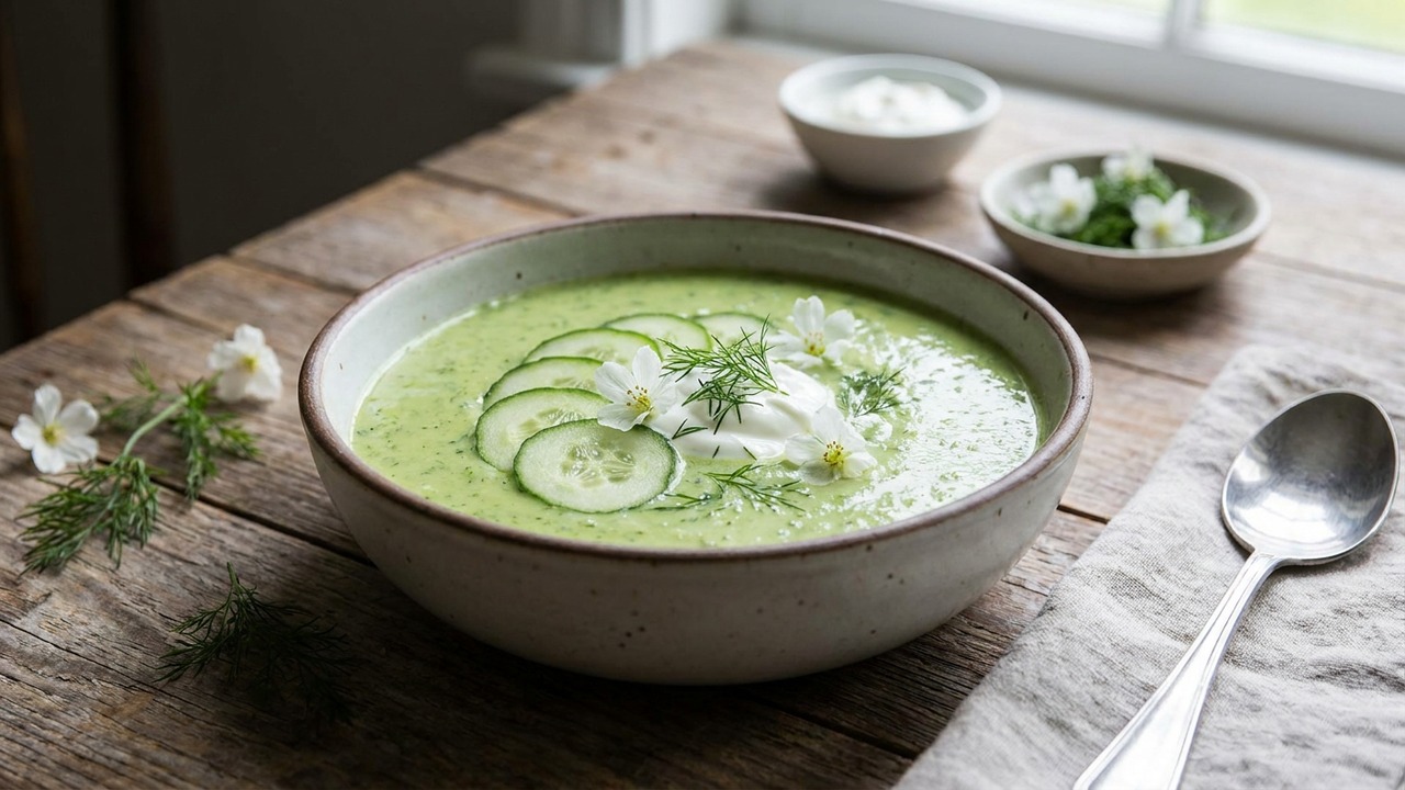 Chilled Cucumber Avocado Soup (Easy Cold Summer Soup)