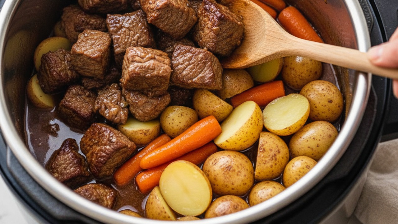 Return beef and add vegetables