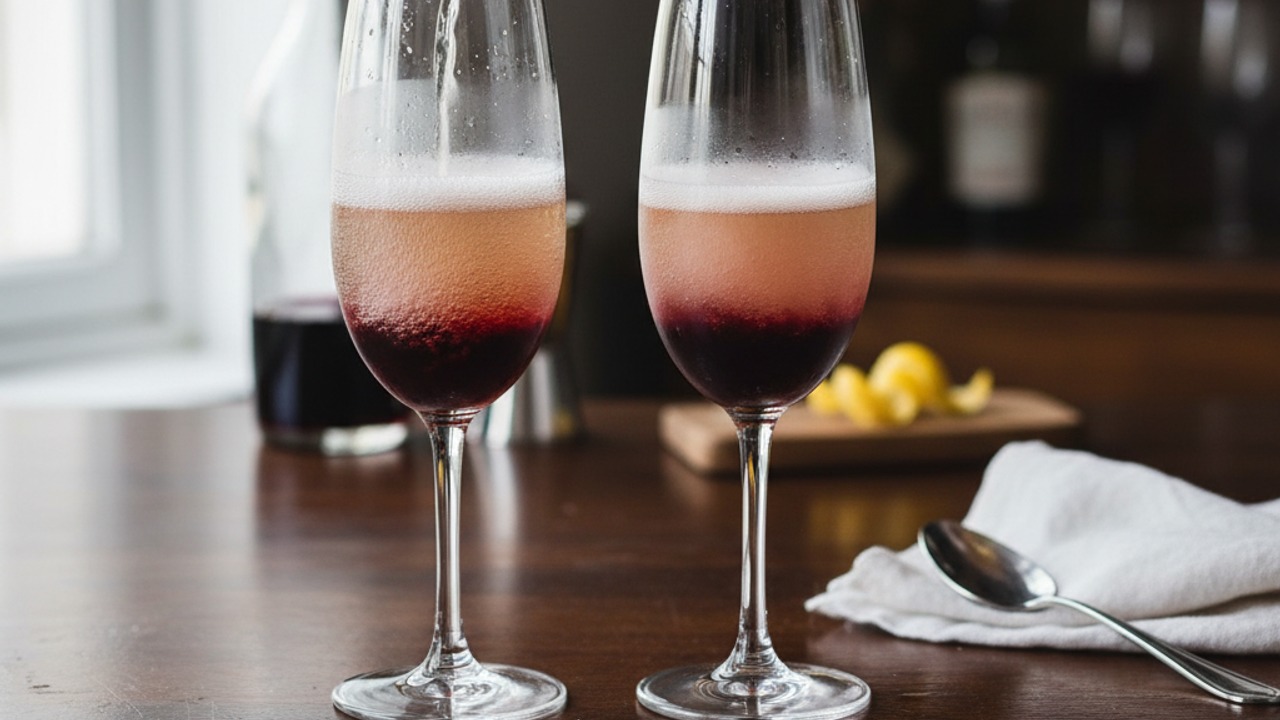 Make a Kir Royale (sparkling)