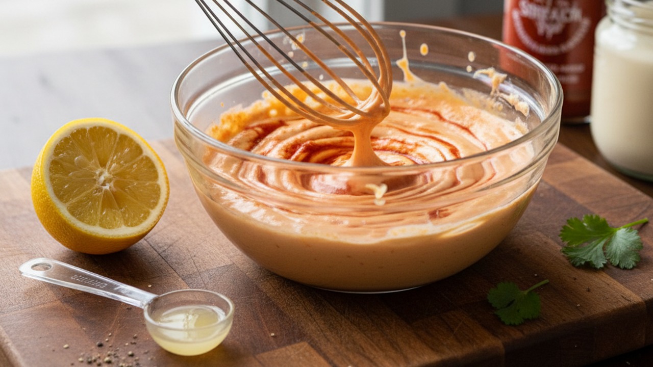 Prepare the sriracha mayo