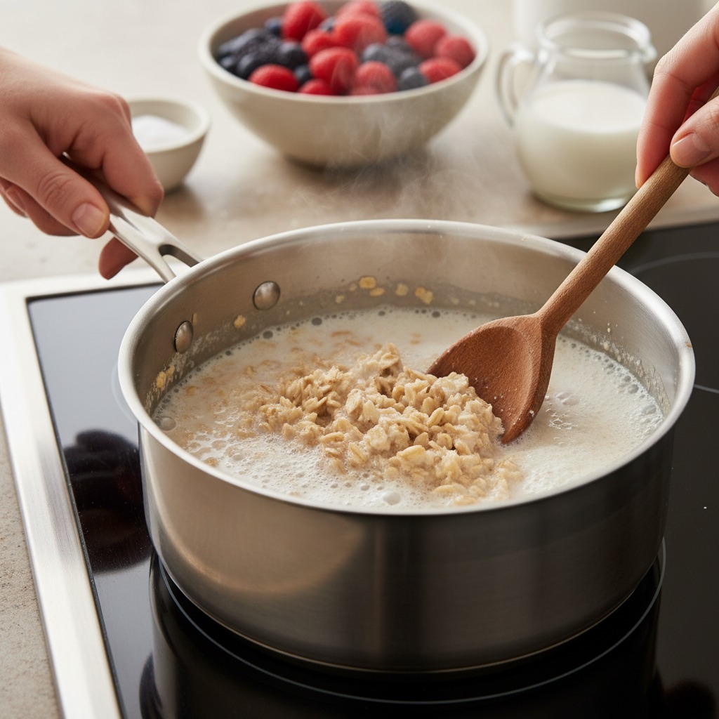 Combine oats and liquids