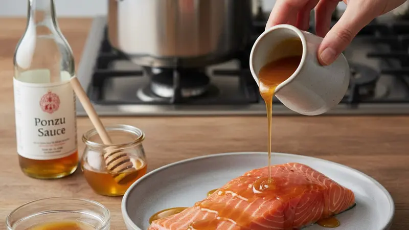 Make the quick ponzu glaze and marinate