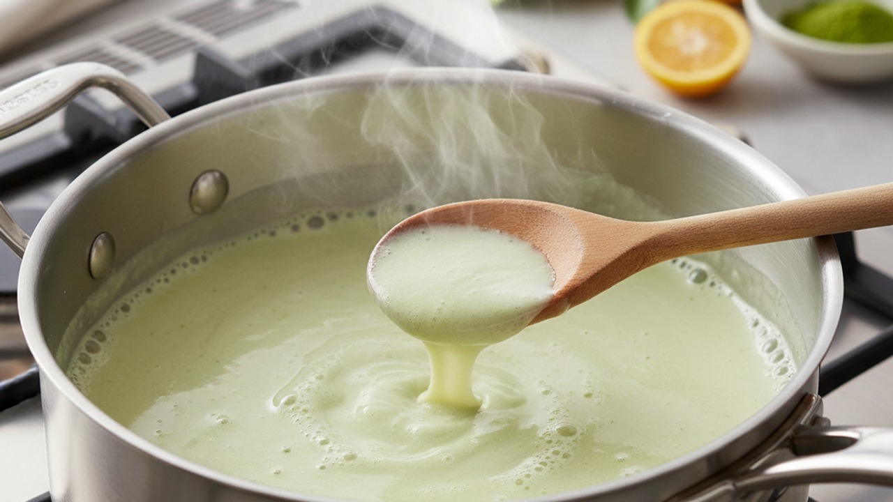 Heat the milk, cream and base sweeteners