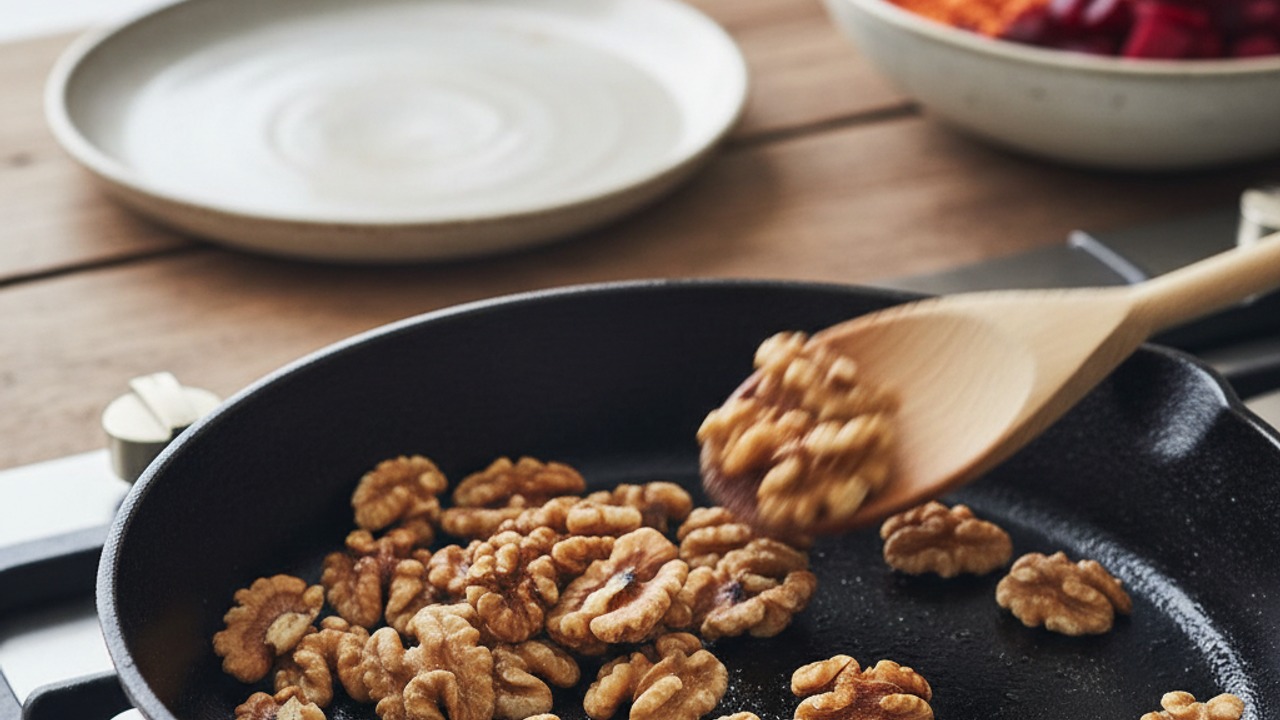 Toast the walnuts