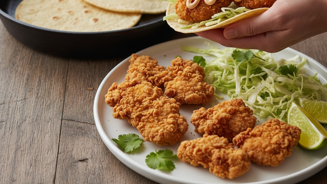 Warm tortillas and assemble tacos