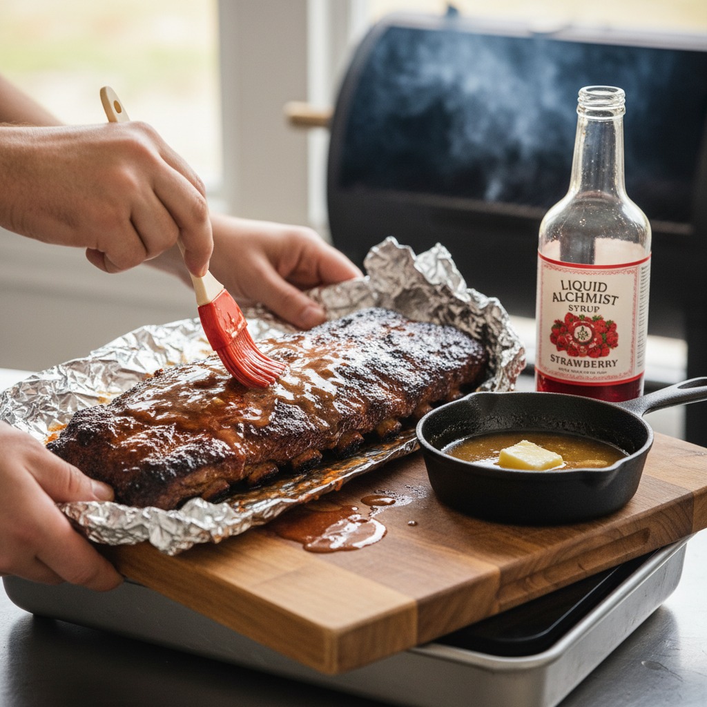 Unwrap and finish with strawberry-butter glaze