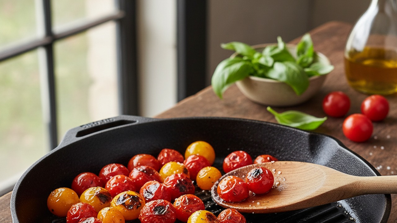 Prepare and char the tomatoes