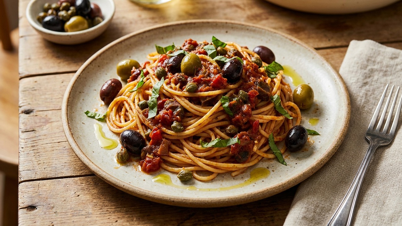 Putanesca Sauce (Anchovy, Olive, and Caper Tomato Sauce)
