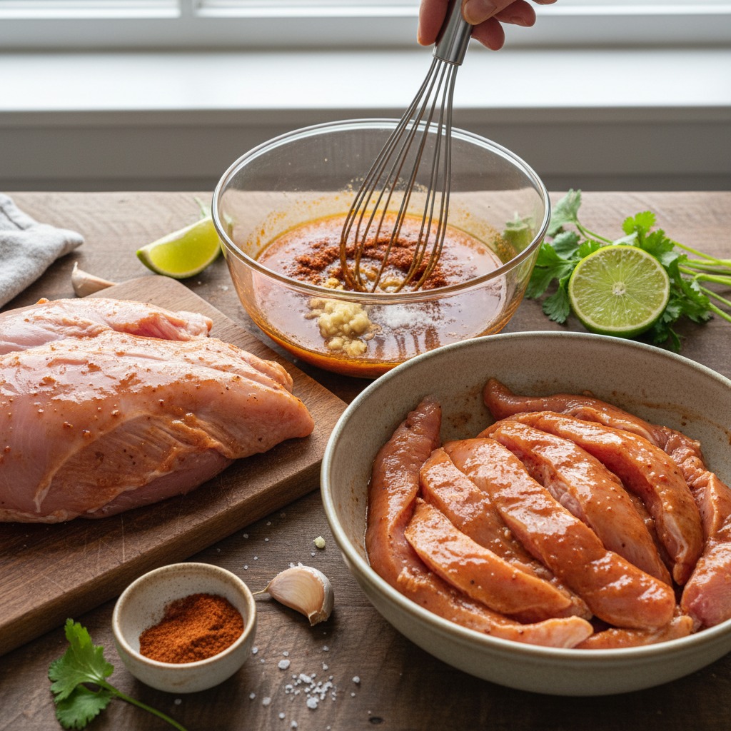 Make marinade and marinate turkey
