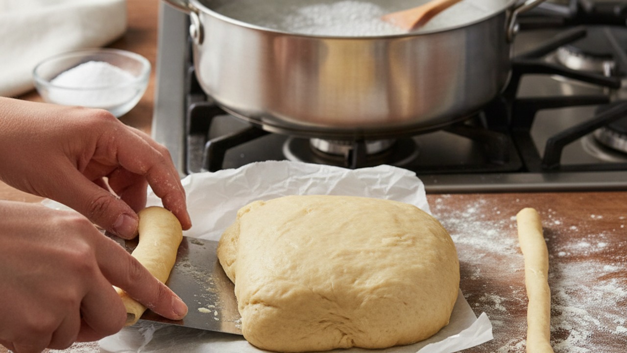 Prep dough and make baking soda bath