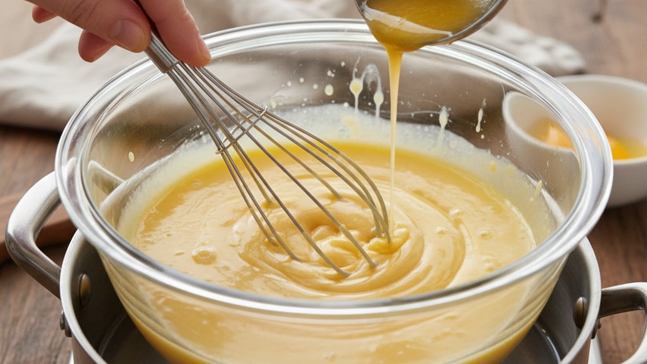 Make classic hollandaise (double boiler)