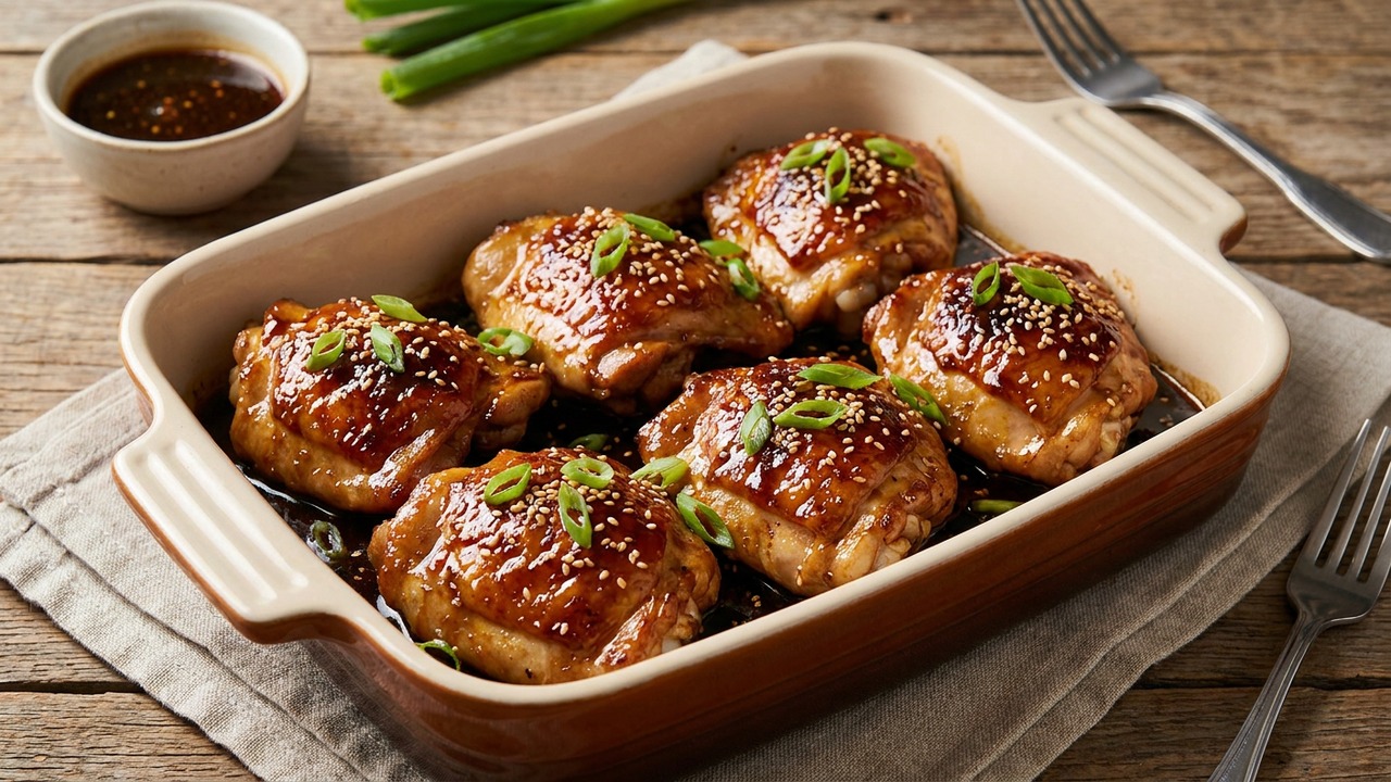 Gluten-Free Honey Garlic Chicken Thighs with Tamari and Toasted Sesame