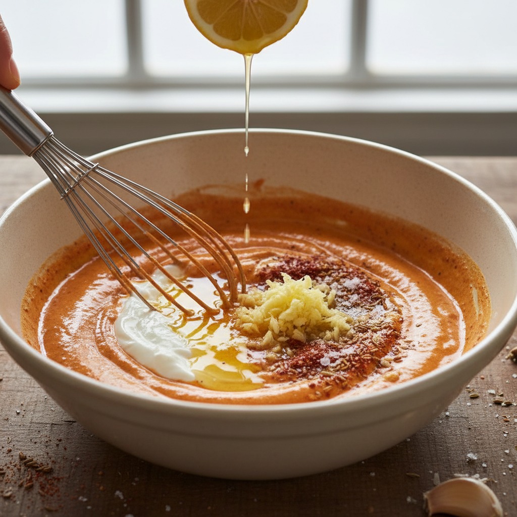 Make the tandoori yogurt marinade