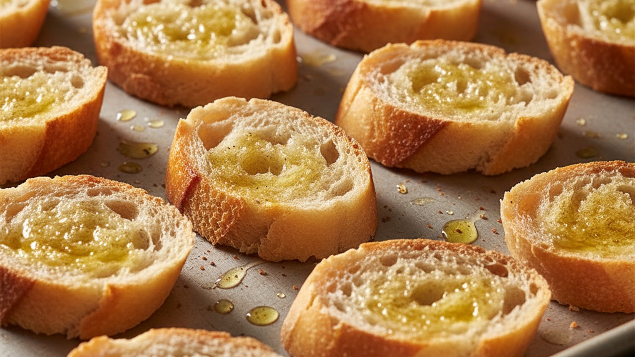 Toast the baguette slices