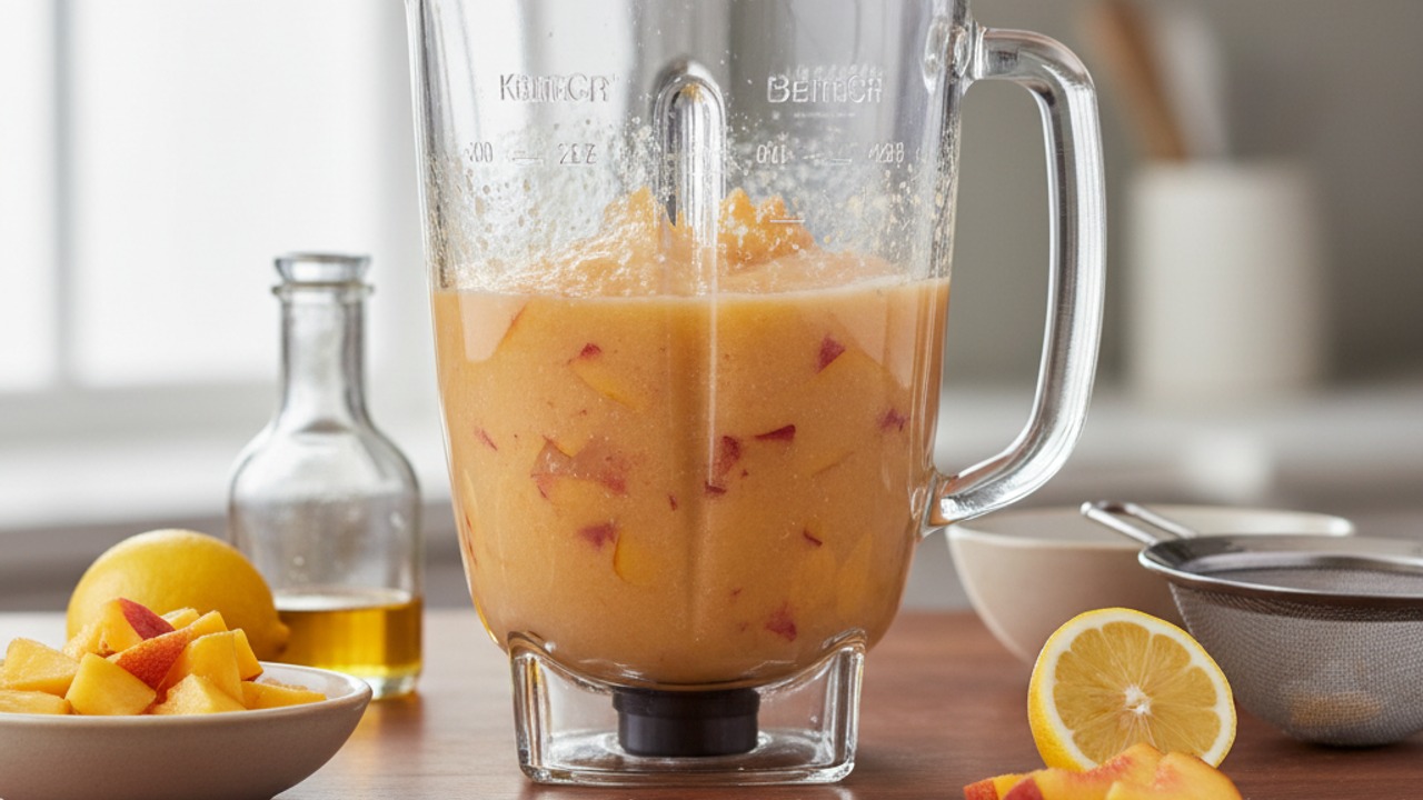 Make the peach purée