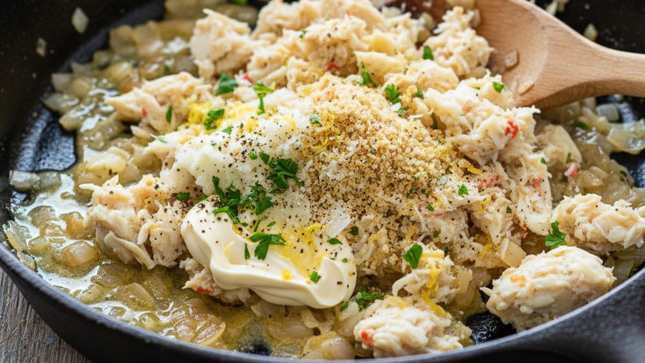 Make the crab-Parmesan filling