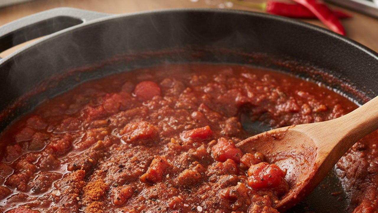 Add tomatoes, broth and spices