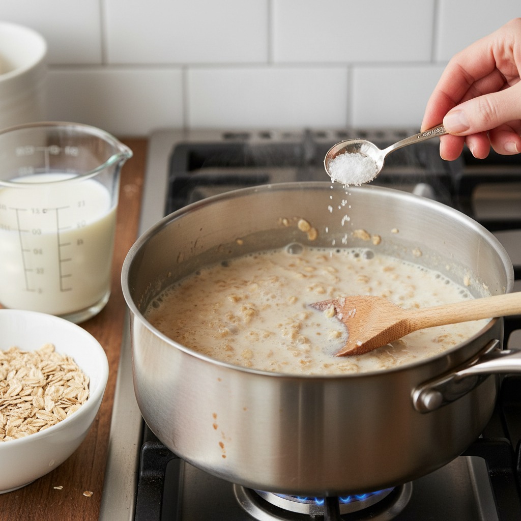 Combine oats and milk