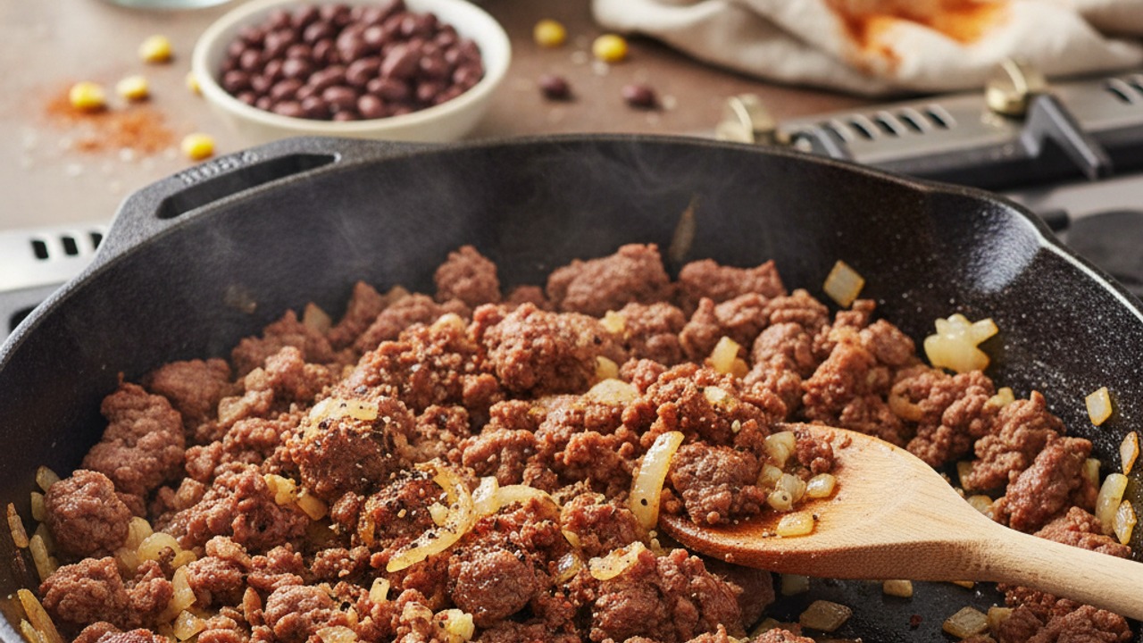 Brown the beef and aromatics