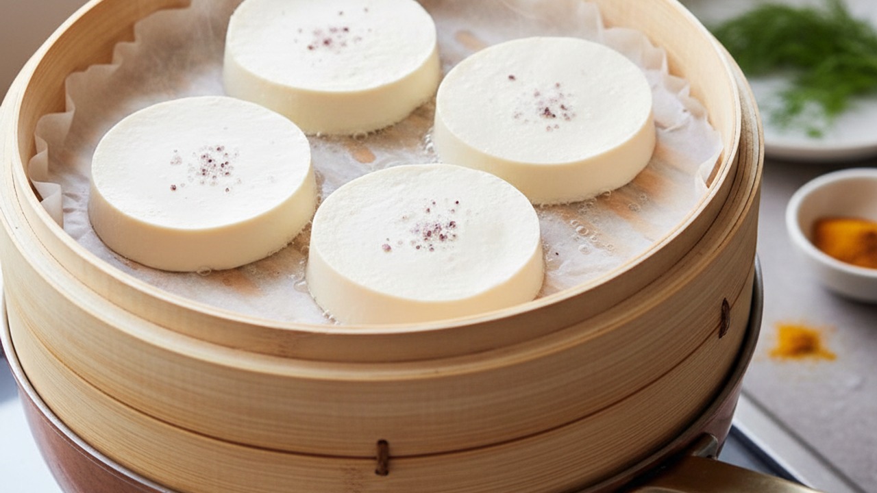 Warm the silken tofu 'eggs'