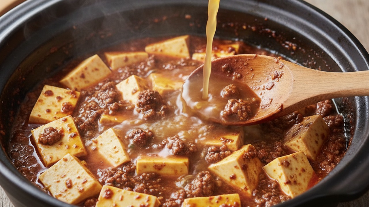 Build the sauce and add tofu