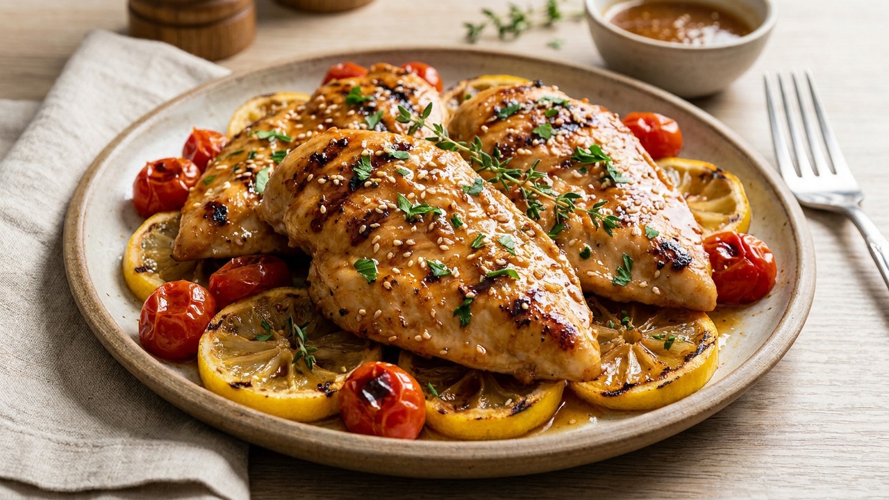 Honey Garlic Grilled Thin-Sliced Chicken Breasts