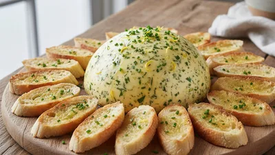 Herbed Garlic Butter Board with Crunchy Sea Salt & Crusty Bread