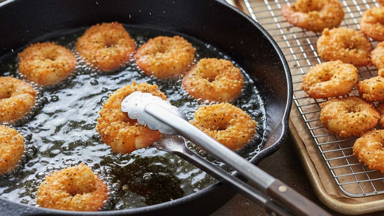 Fry the shrimp