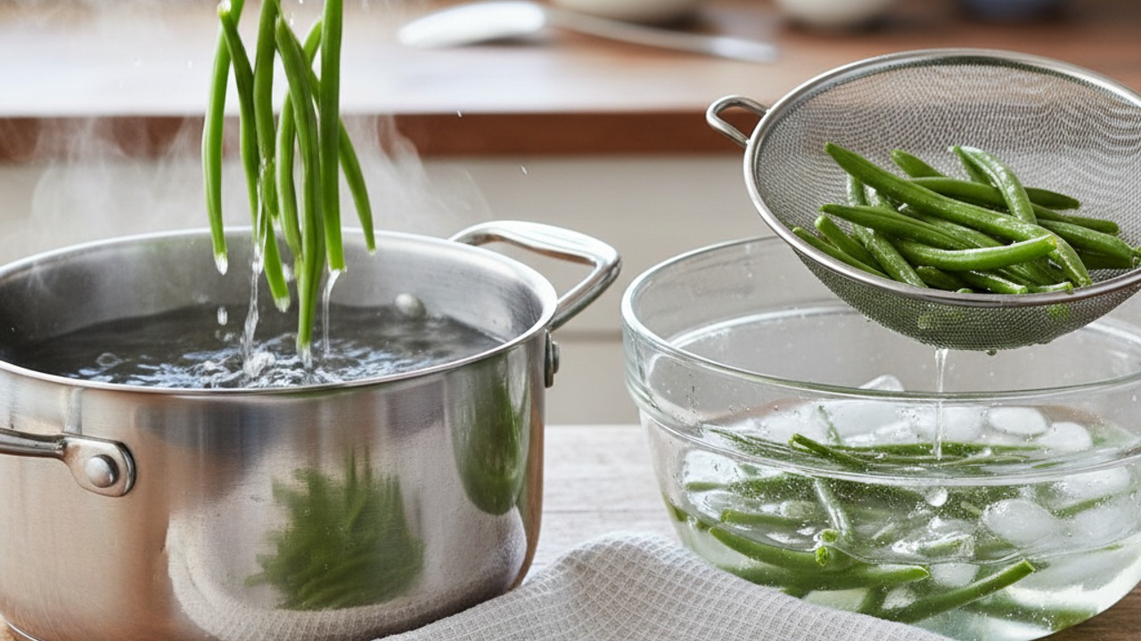 Blanch green beans
