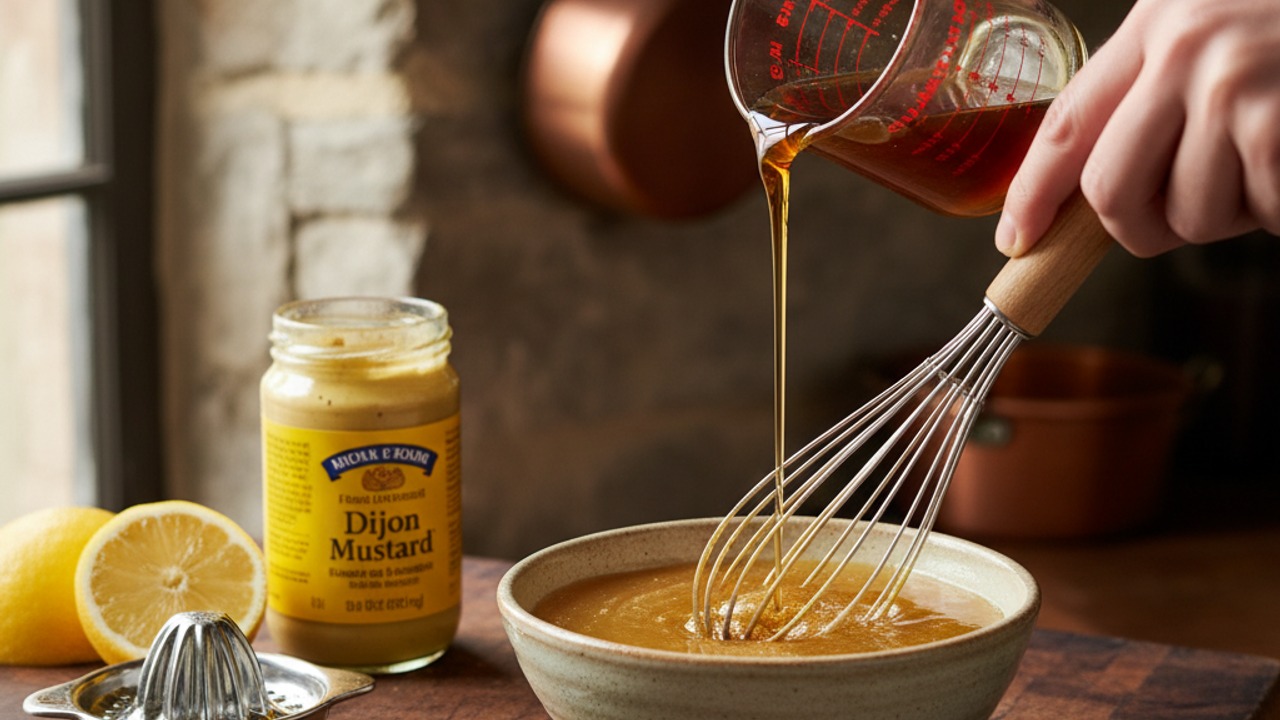 Whisk the maple-Dijon glaze