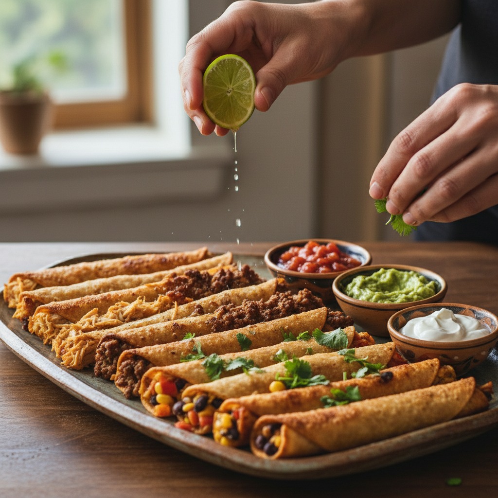 Finish and serve with lime and cilantro