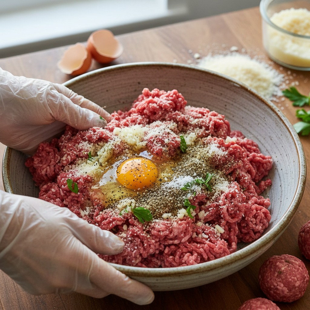 Mix and shape the meatballs
