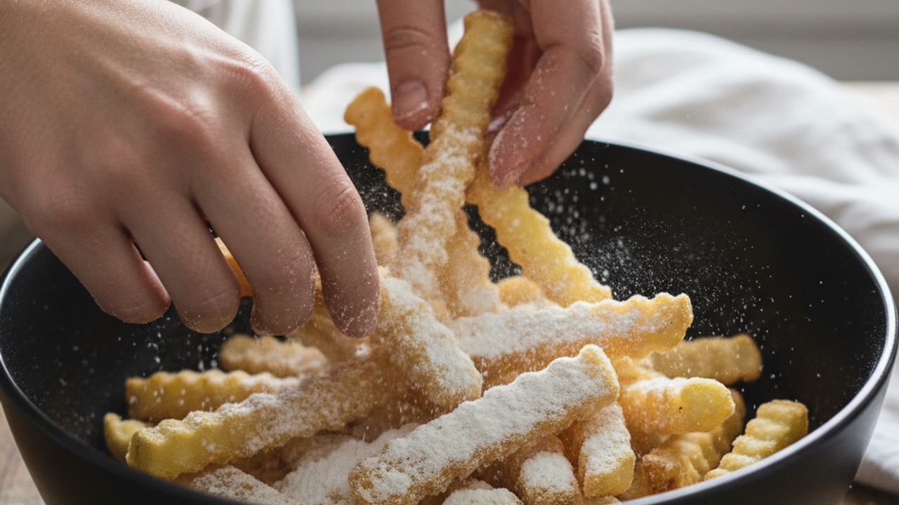 Lightly dust with cornstarch