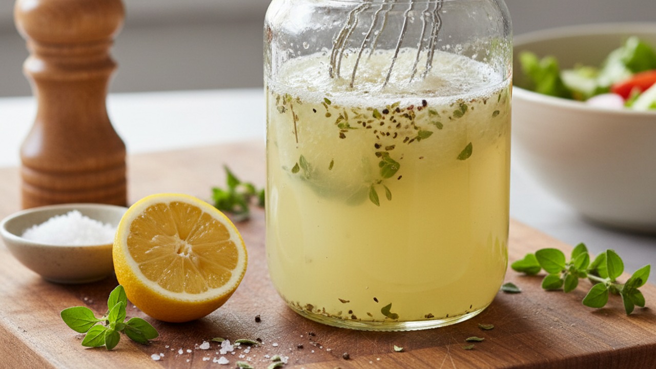 Whisk the lemon-oregano dressing