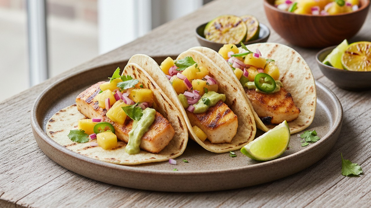 Grilled Mahi-Mahi Fish Tacos with Fresh Pineapple Salsa