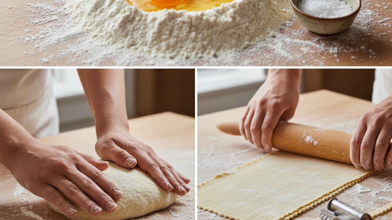 Make simple egg noodles from scratch