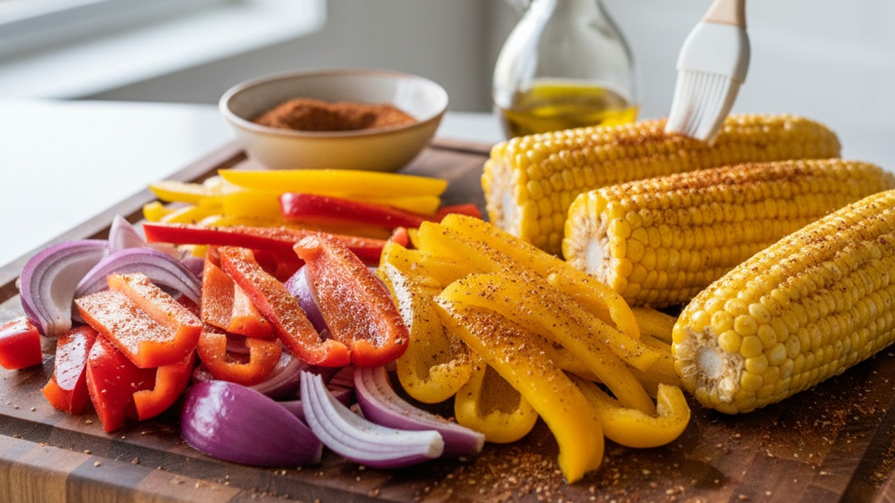 Prep and season the vegetables