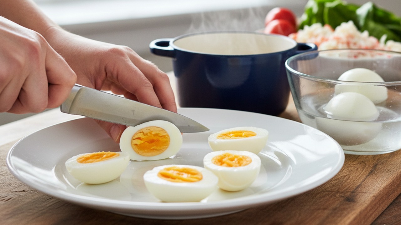 Cook and slice the eggs