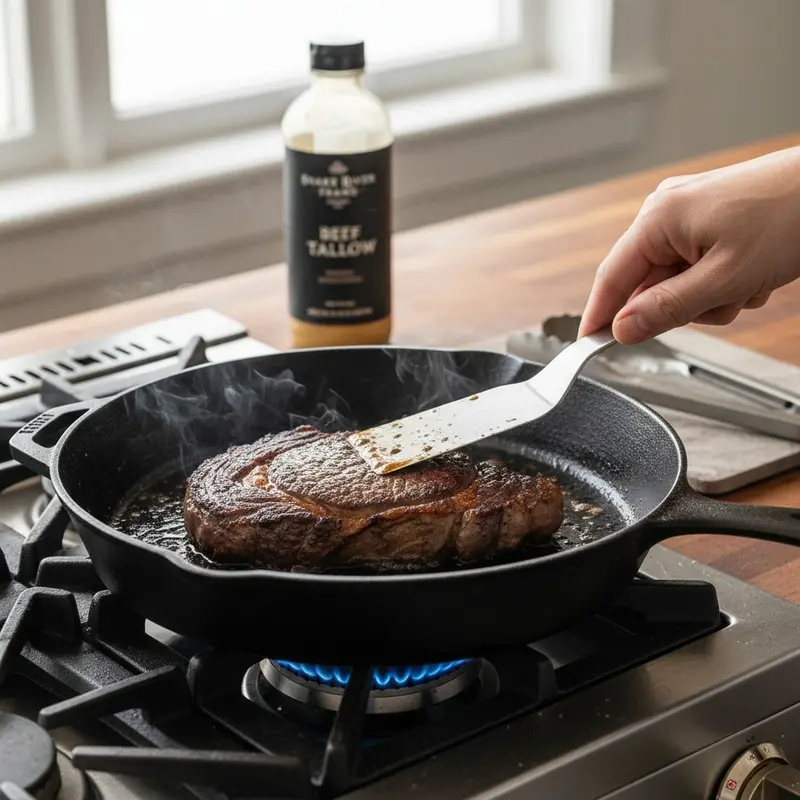Sear both sides to build a crust