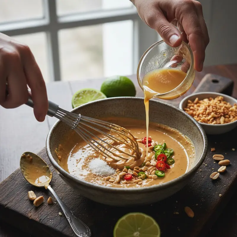 Whisk peanut-lime dressing