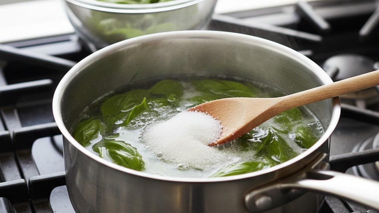 Make the basil simple syrup