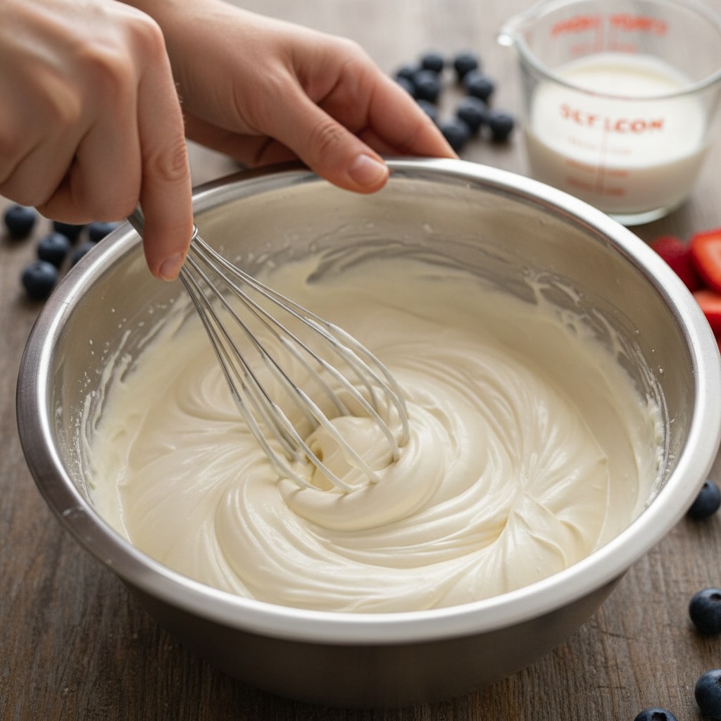 Whip the vanilla mascarpone cream