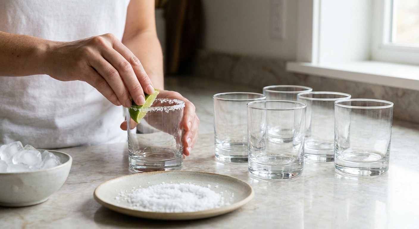 Prep glasses and ice